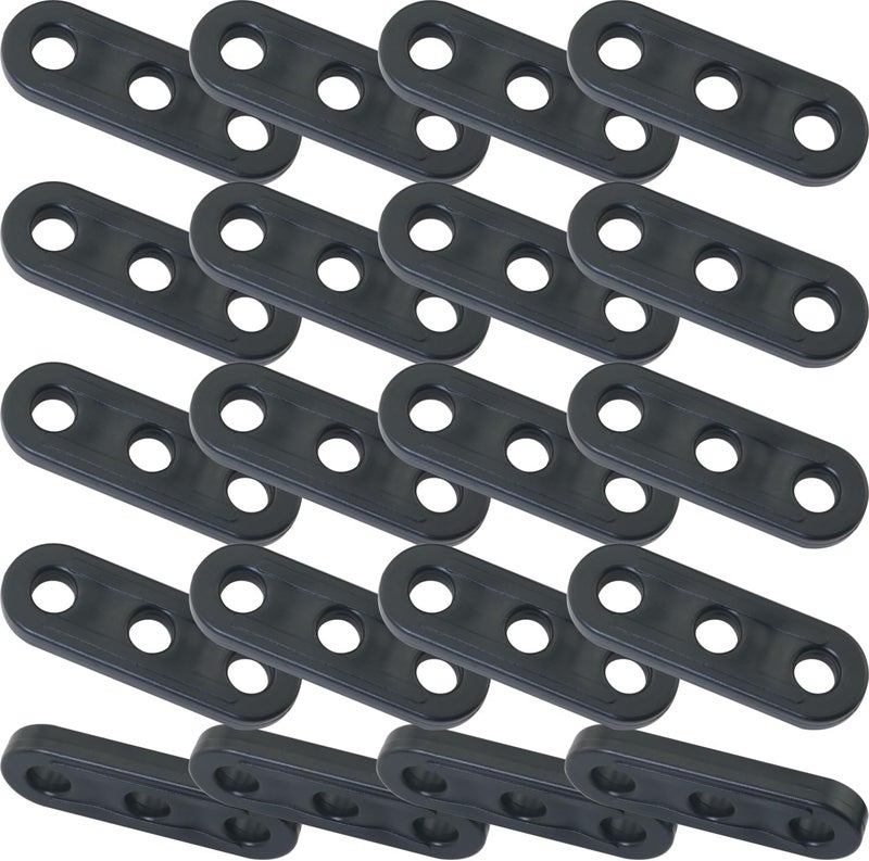 MEETOOT 40PCS Black Plastic 3 Hole Tent Line Adjustment Tab 4-5mm Width Rope Tension Adjuster Outdoor Camping Hiking Picnic Rope Buckle Fastener Suitable for Canopies - Image 3